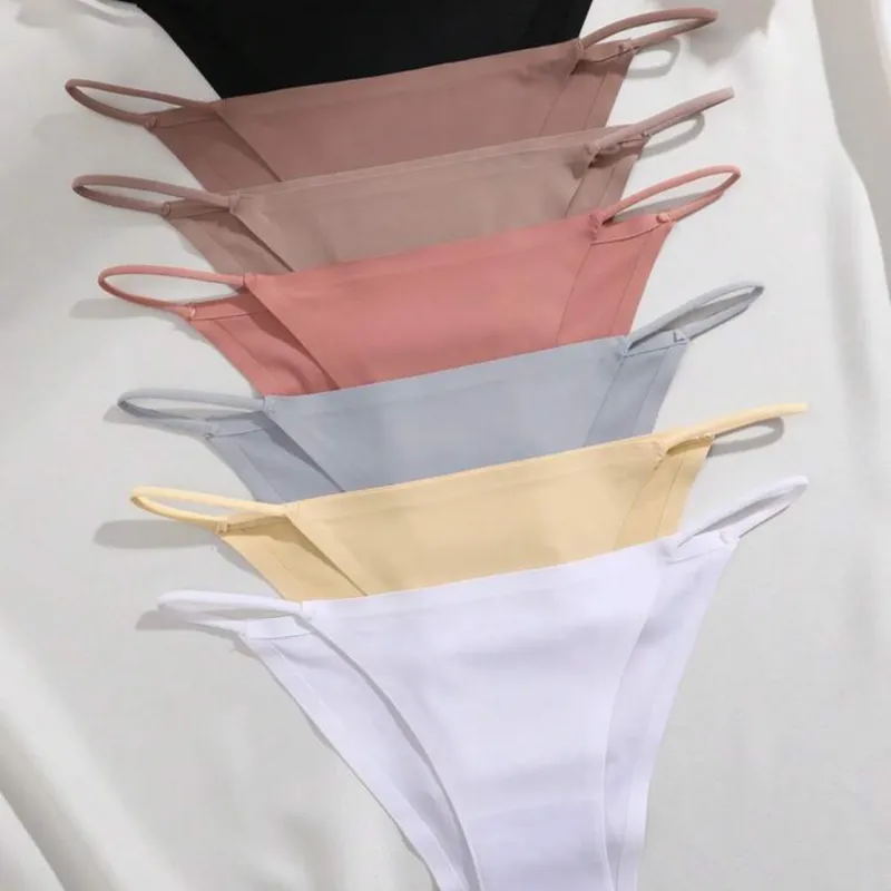 Tanga sin costuras para mujer con tiras delgadas 