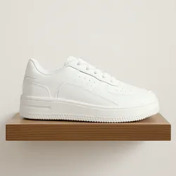 Zapatos casuales cómodos y de moda para hombres, zapatos planos de unicolor versátil y de moda con diseño de parche, zapatillas blancas minimalistas y elegantes