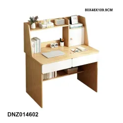 Escritorio con cajones y estantes, escritorio pequeño para computadora, moderno escritorio de oficina en casa, escritorio de ahorro de espacio para oficina en casa DNZ014602