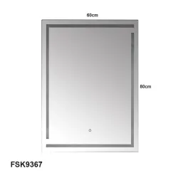 Espejo rectangular para baño luz LED 