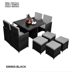 Juego de sofa 9 piezas para terraza