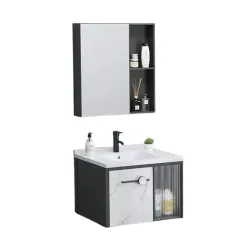 MUEBLE DE BAÑO ALUMINIO CON ESPEJO Y LAVAMANO SKU: 92-038T-60