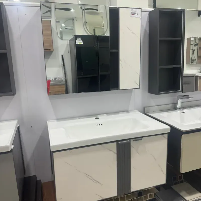MUEBLE DE BAÑO ALUMINIO CON ESPEJO Y LAVAMANO. SKU: 92-1089K-80