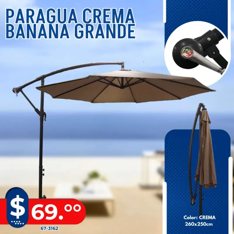 PARAGUA / SOMBRILLA CREMA BANANA GRANDE 