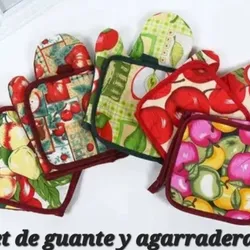 Agarradera y guante de cocina 