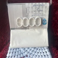 Cortina  de baño con alfombra antideslizante 