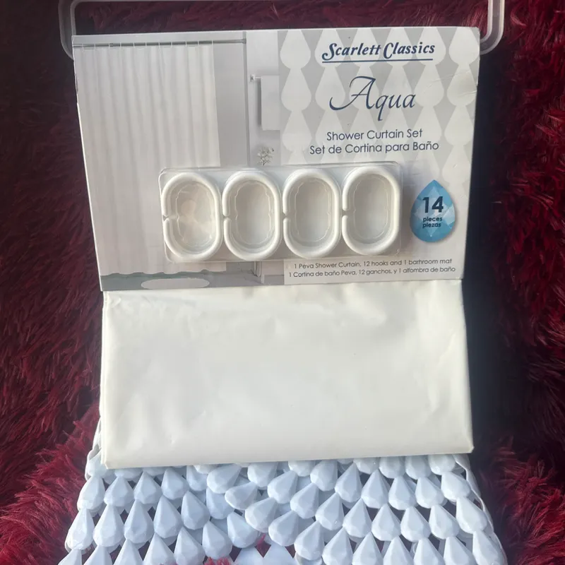 Cortina  de baño con alfombra antideslizante 