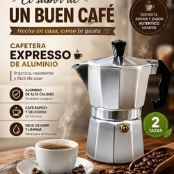 Cafetera clásica de 2 tasas 