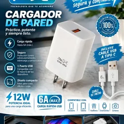 Cargador de teléfono con cable 
