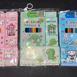 Estuche de colores, lápices, goma, sacapuntas y libreta. 