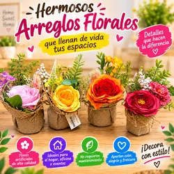 Flor en maceta de yute