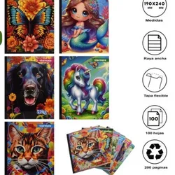 Libreta de rayas para niñas. 