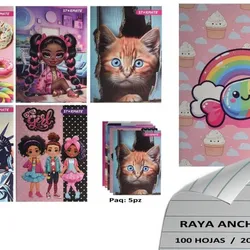 Libreta de rayas para niñas 