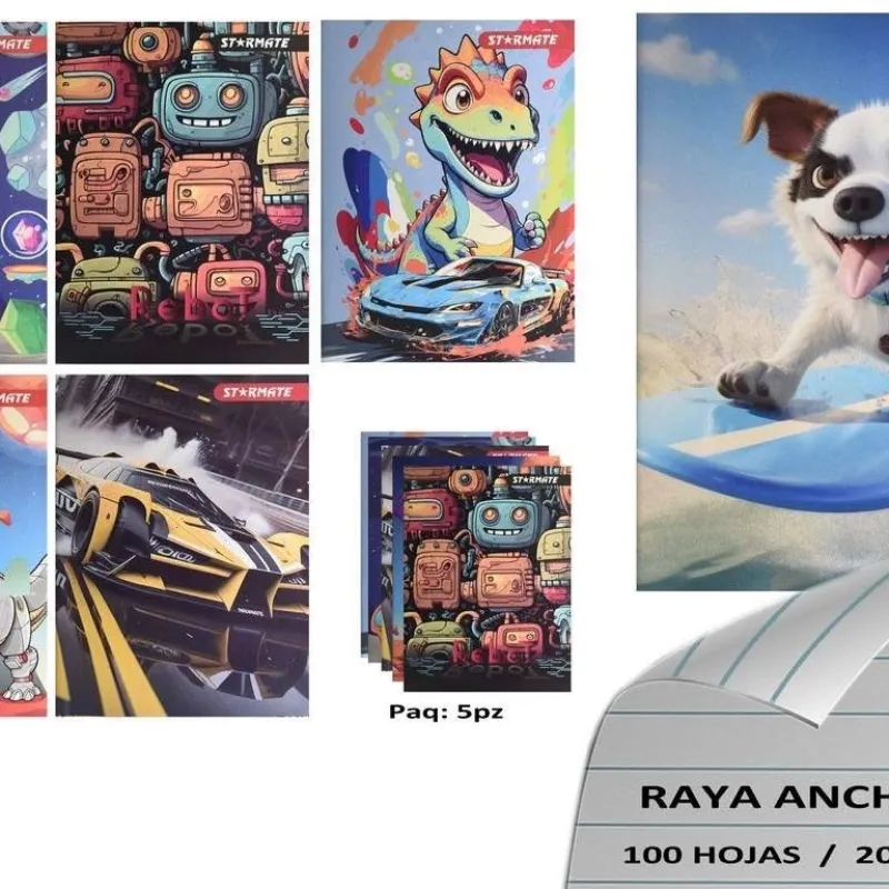 Libretas de rayas para niños. 