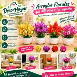 Maceta blanca con flores