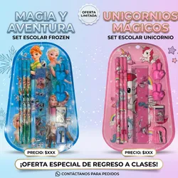 Set de lápiz, regla y goma. 