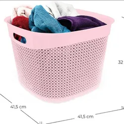 Cesta Resina cuadrada con asas 