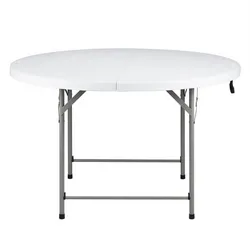 Mesa plegable redonda de resina 