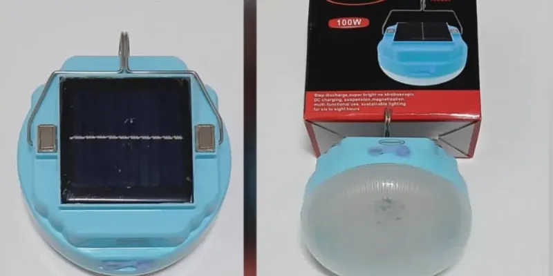 Lampara recargable 100W con recarga usb y solar