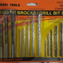 Set de barrenas mixto(Madera_Cemento_Metal) 16 Piezas 
