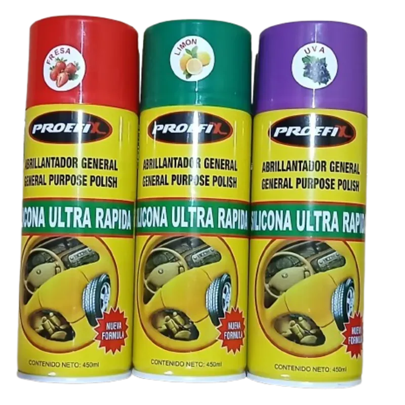 Silicona abrillantadora Ultra rapida Aroma Uva -limon -fresa