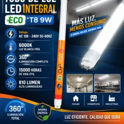 TUBO DE LUZ LED INTEGRAL* ECO *T8 9W+BASE