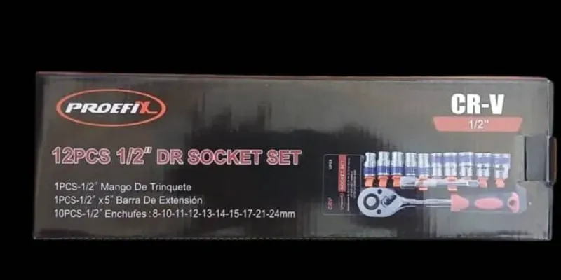 UEGO DE CUBOS   CR-V(CROME-VANADIUM)12PCS 1/2" DR SOCKET SET del 8mm a 24 mm