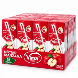 Néctar de manzana Vima — media caja de 15 × 200 ml