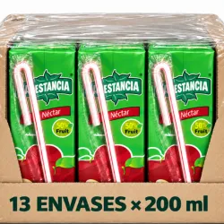Néctar La Estancia sabor manzana — media caja de 13 × 200 ml