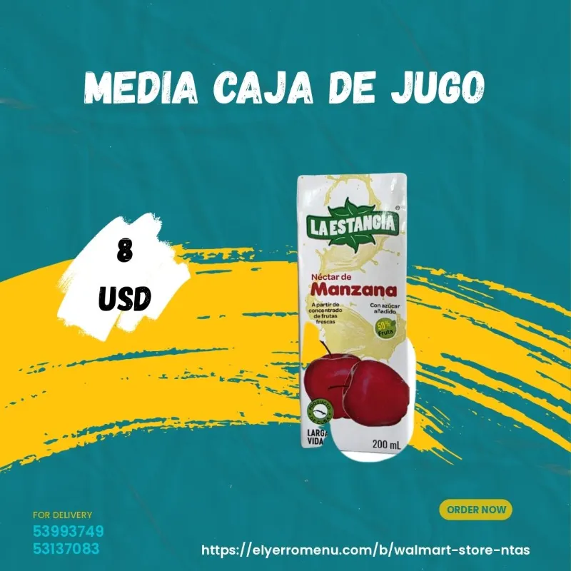 1/2 caja de jugos de manzana 