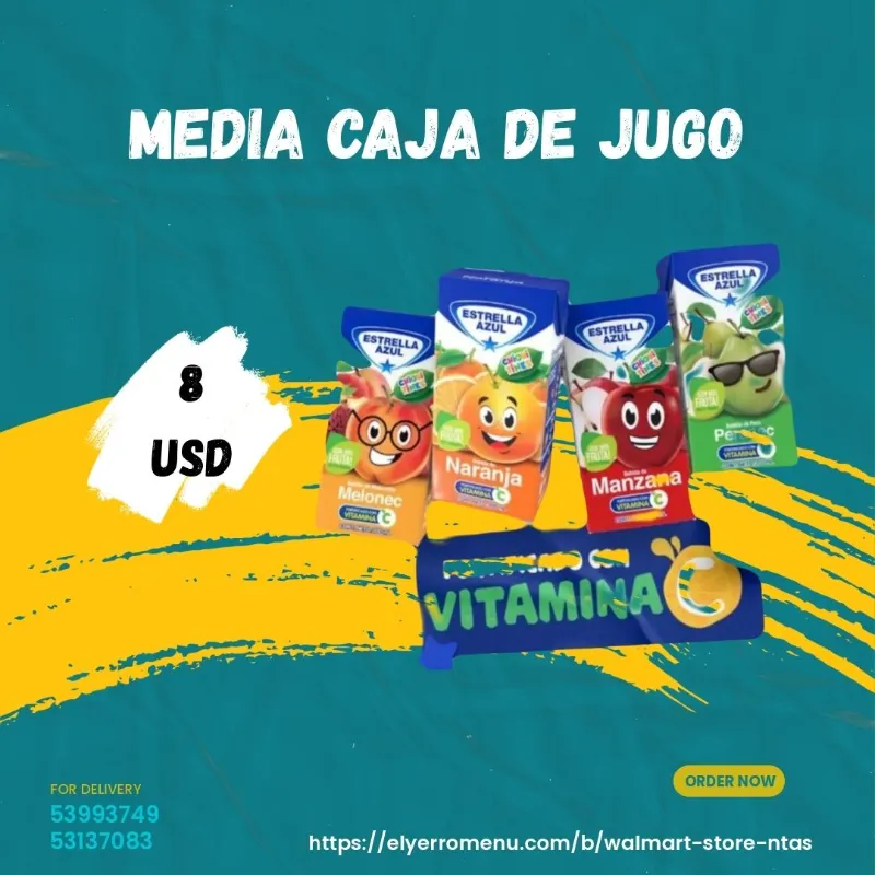 1/2 caja de jugos estrella azul 
