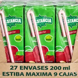 Néctar La Estancia sabor manzana — caja de 27 × 200 ml