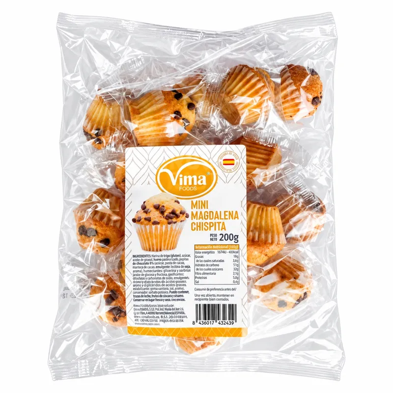 Mini magdalenas con chispitas Vima — 200 g