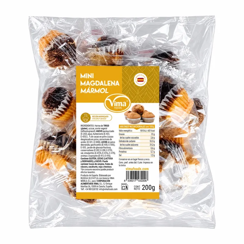 Mini magdalenas marmoleadas Vima — 200 g