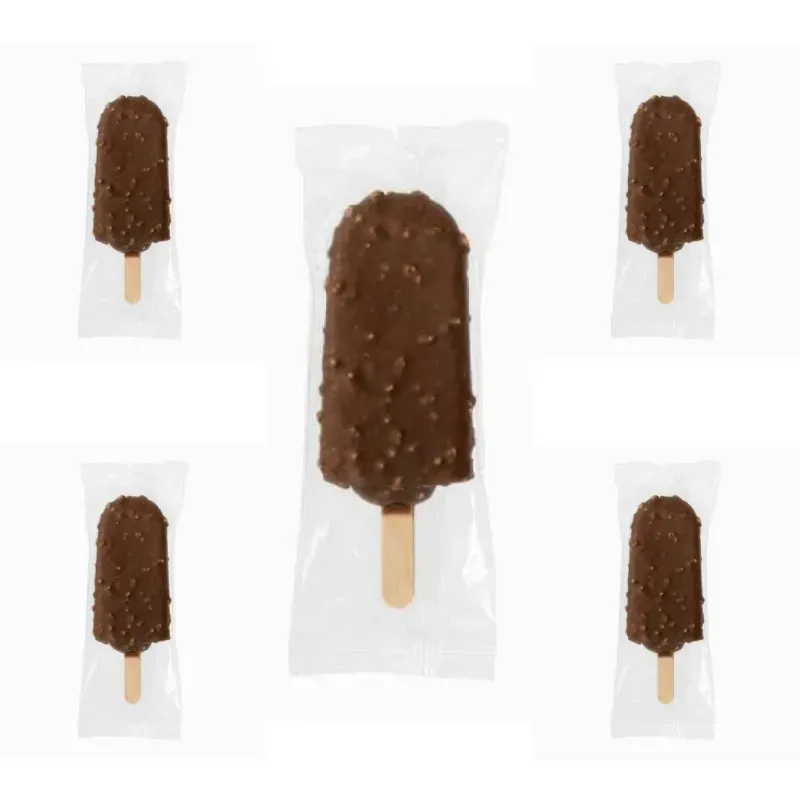 Paletas de helado cubiertas de chocolate (fresa)