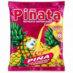 Refresco en polvo sabor piña — rinde 8 L