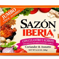 Sazón Iberia con culantro y achiote — caja de 24 sobres