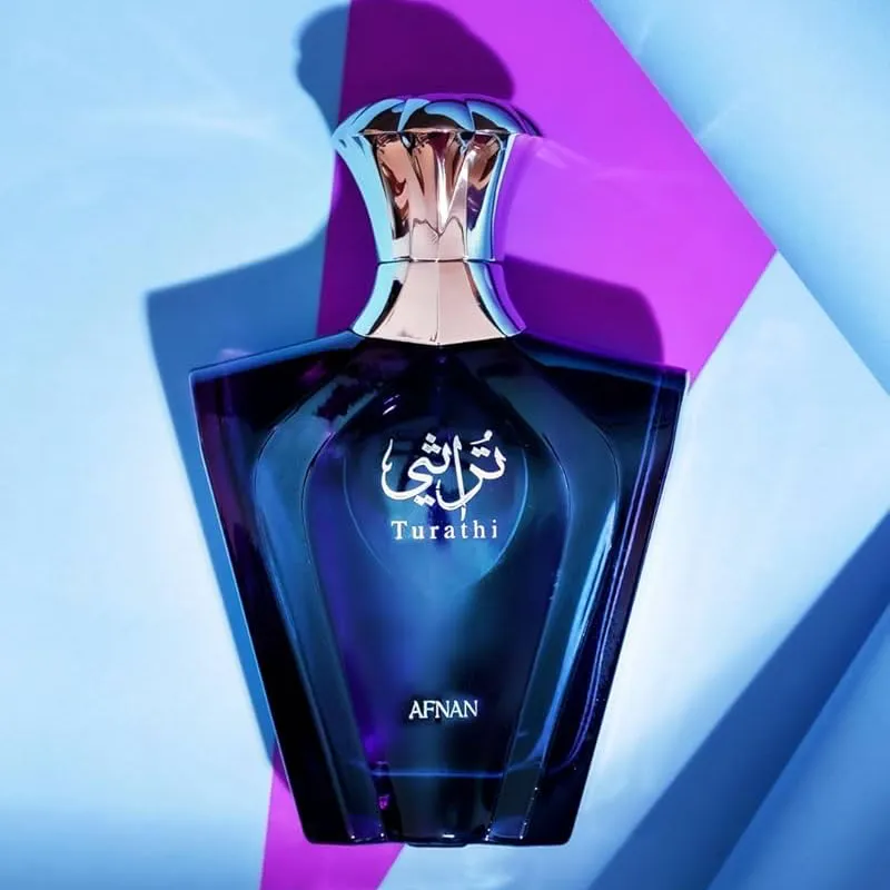 Afnan Turathi Blue Eau de Parfum Spray para hombre, 3.0 onzas líquidas