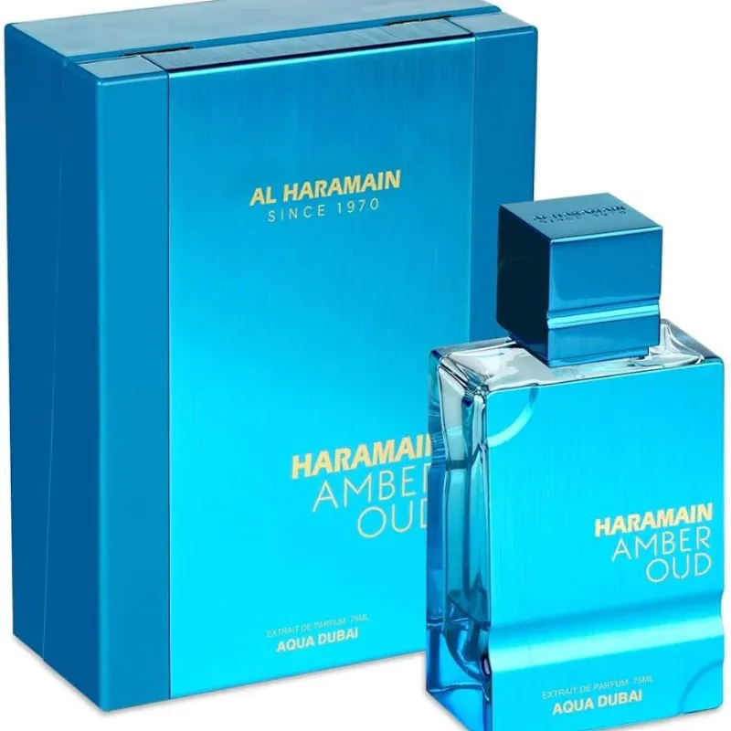 Al Haramain Amber Oud - Aqua Dubai - Colonia para Hombre y Mujer - Fragancias de Bergamota, Ámbar, Almizcle - Perfume de Larga Duración para Hombre y Mujer - 70 ml