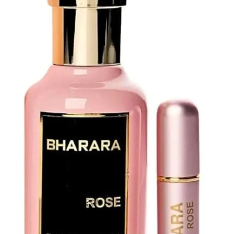 Bharara Rose Eau De Parfum en espray de 3.4 onzas líquidas (3.4 fl oz), perfume floral de larga duración para mujeres, elegante aroma a jazmín y peonía, fragancia de lujo para uso diario