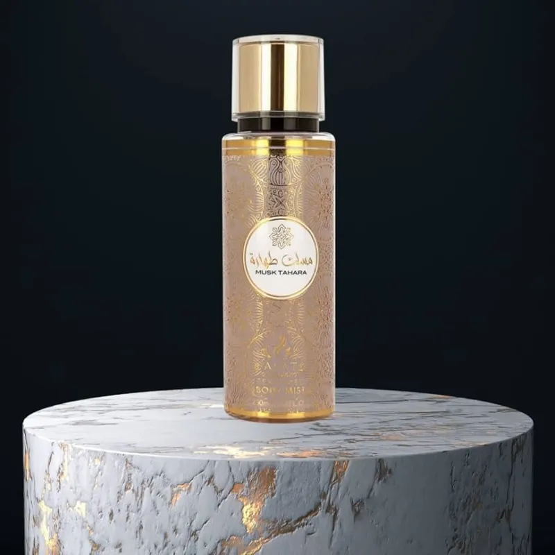 BUSINESS SQUARE BS AYAT PERFUMES Niebla perfumada MUSK TAHARA 250 ml Mist para el cuerpo Arabian Fragancia para hombre y mujer Fabricado en Dubai (Musk Tahara), 1 item