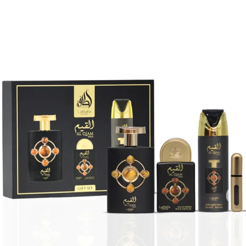 GIFT SET AL QIAM GOLD - 3 Piece Eau De Parfum Gift Set BY LATTAFA PRIDE