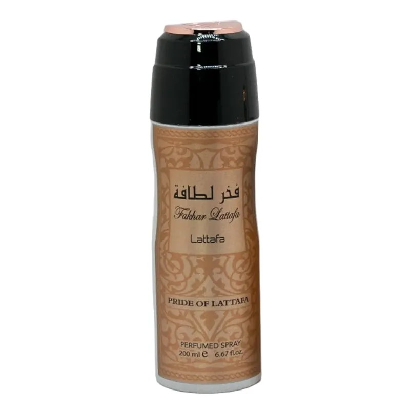 Lattafa Fakhar - Juego de 3 piezas para mujer (3.4 onzas Eau de Parfum en espray + 1.7 onzas de niebla para el cabello + 6.7 oz desodorante en aerosol)
