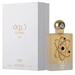 Lattafa Perfumes Tharwah Gold for Unisex Eau de Parfum Spray, 3.4 Ounce
