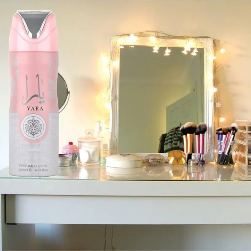 Sapphire's Choice - Yara Parfum | Spray corporal 200 ml | Vainilla, sándalo y fragancia floral | Perfume rosa Arabian Oud para mujer (paquete de 2) Hecho en Dubái