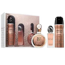 SET LATTAFA FAKHAR WOMEN ( 3 PC 3.4 OZ EDP / 6.8 OZ PERFUME SPY / 1.7 OZ HAIRMIST