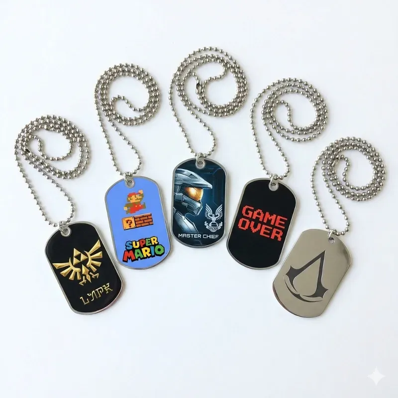 Collares Estilo Placa - Temática Videojuego