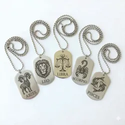 Collares Estilo Placa - Temática Signos Zodiacales