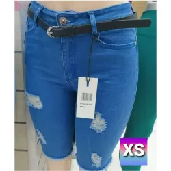 Bermuda azul con cinto negro XS