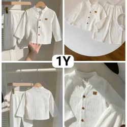 Conjunto de camisa blanco mangas largas